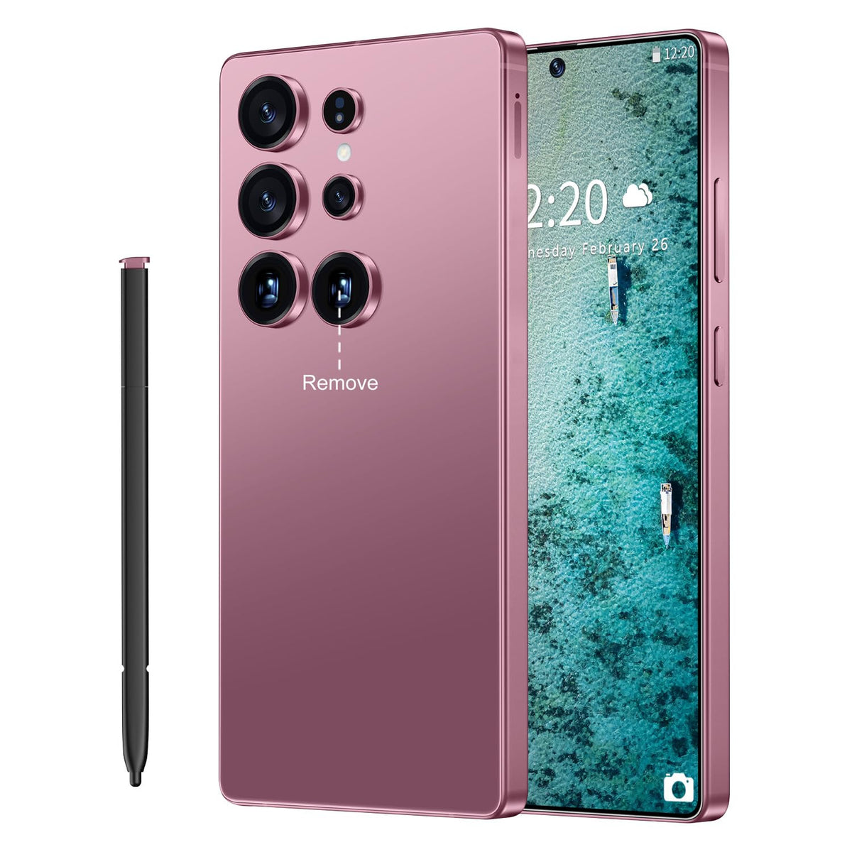SZV I25 Ultra Unlocked Cell Phone,12+512GB 5G Unlocked Phone, Built in Pen Android 14 Battery 7000mAh 6.99" HD Screen Smartphone, Dual SIM/Face ID/Fingerprint Lock/GPS (Rose Gold, 12+512G)