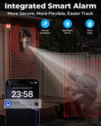 Solar Security Camera System with Home Hub, 4 Cam 4MP 360° PTZ Security Cameras Wireless Outdoor, No Monthly Fee, Local Storage, Color Night Vision, 5GHz & 2.4GHz WiFi for Home Exterior, IP66