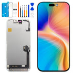 for iPhone 17 Pro Max Screen Replacement 6.9 inch OLED Full Display Assembly with Promotion 120Hz, OEM Grade Soft OLED, True Tone & Face ID Supported, DIY Repair Kit with Tools, Black