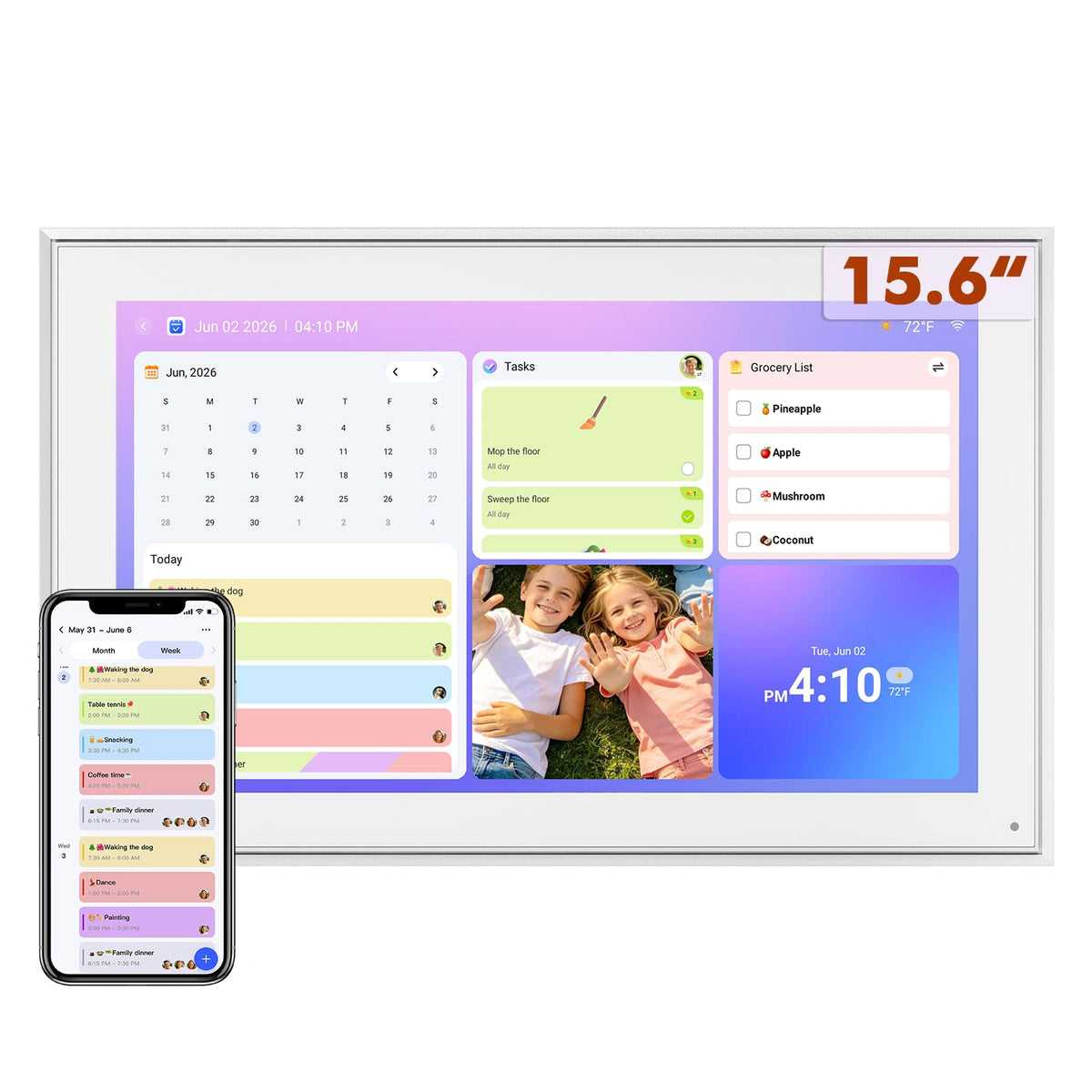 21.5 Inch Digital Calendar Wall Touch Screen Chore Chart Reward System
