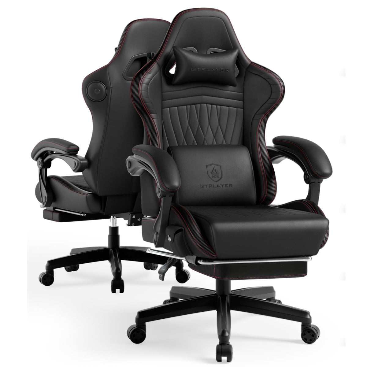 GTPLAYER Gaming Chair with Speakers ACE-PRO, Computer Video Game Chairs with Footrest for Adults, Built-in Speakers, App Support & Bluetooth Control, Ergonomic Reclining Silla, Linkage Armrest, Ivory