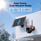 MUBVIEW Dual-Lens Solar Security Camera, 4K Pan Tilt Wireless Outdoor Cam