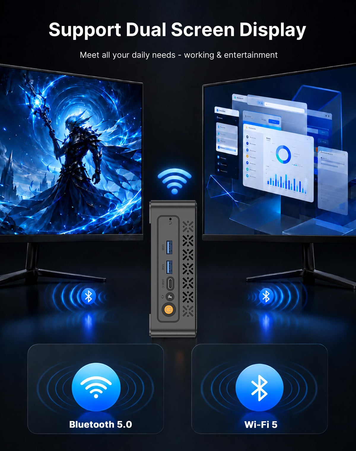C3 Mini PC Intel Core i3-5005U, 8G RAM 512G SSD