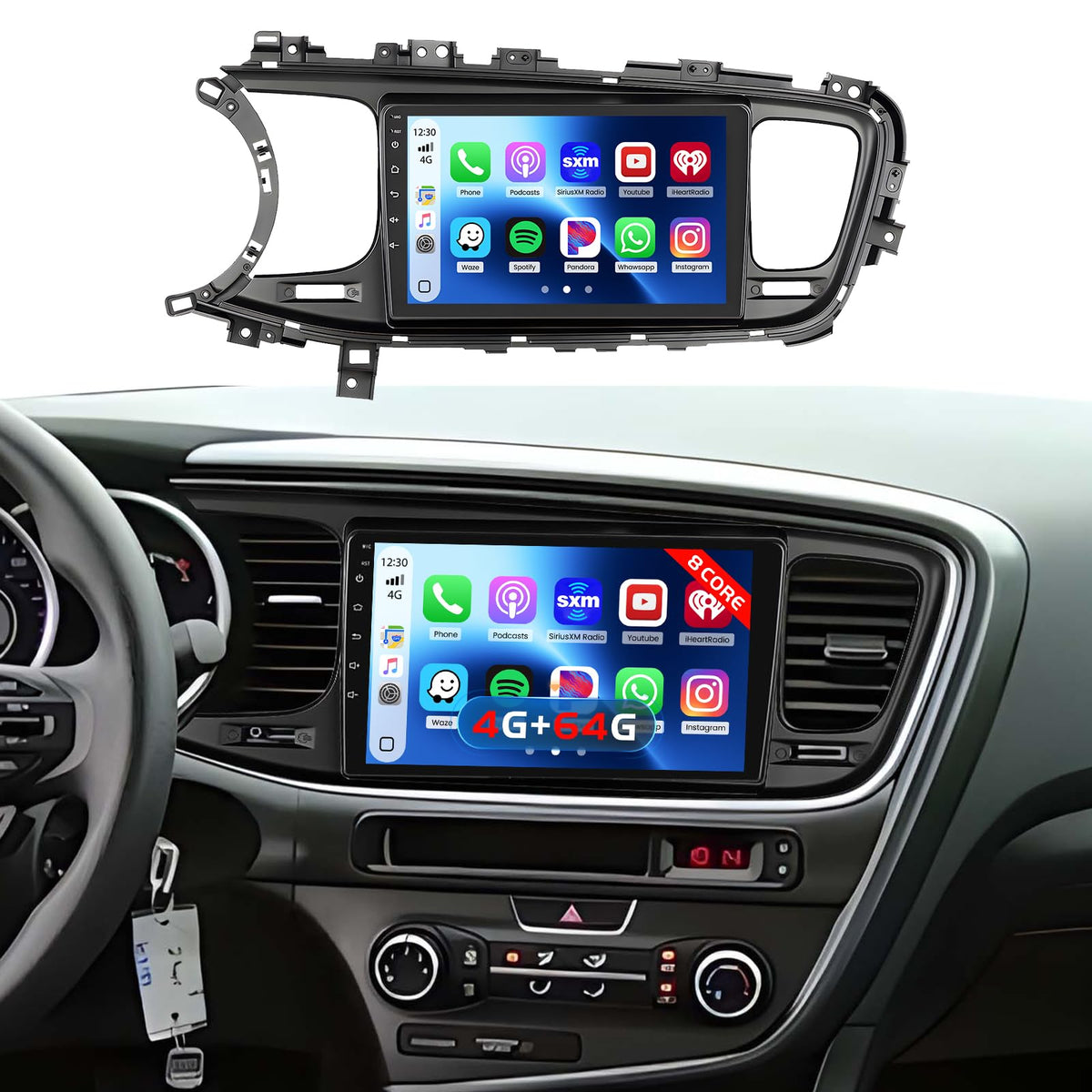 Hikity 8 Core 4+64GB for Android 15 Car Stereo Kia Optima K5 2013 2014 2015