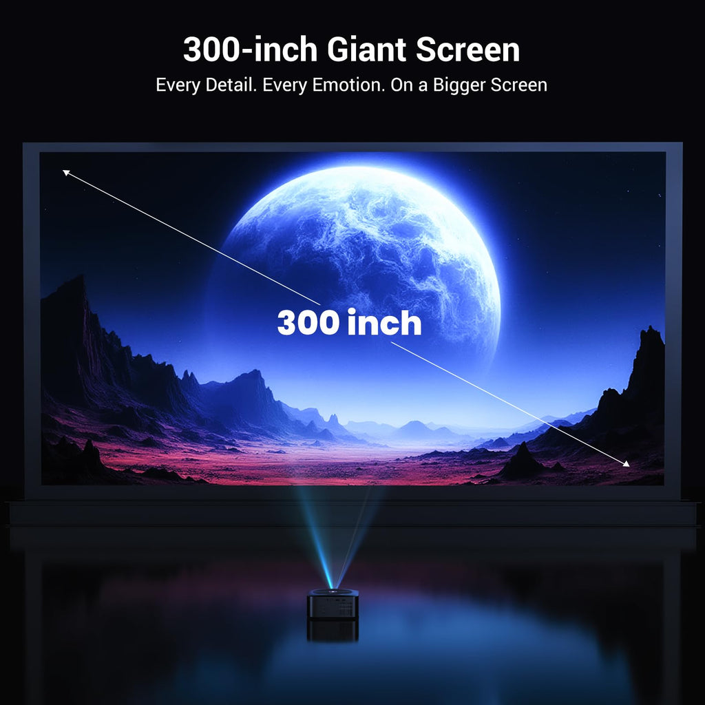 HAPPRUN 1500 ANSI Official Licensed Google TV Outdoor 4K Full HD Projector