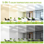 YXL 6 Pack 1x4 LED Flat Panel Light Office Light, 5200LM, 5CCT LED Drop Ceiling Light Fixture, 40W/35W/30W/25W/20W Selectable,6500K/5000K/4000K/3500K/3000K,Dimmable 0-10V,ETL