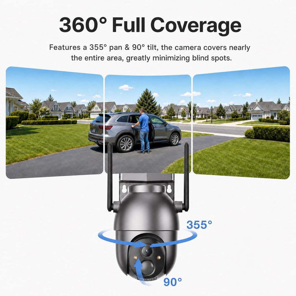SEHMUA Security Cameras Wireless Outdoor Kit, No Monthly Fee, Local Storage