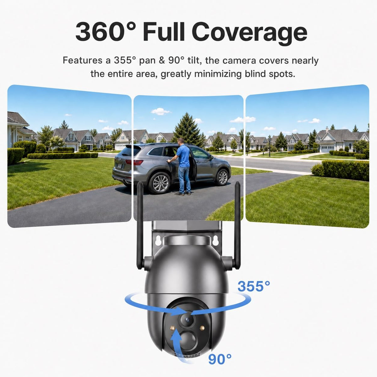 SEHMUA Security Cameras Wireless Outdoor Kit, No Monthly Fee, Local Storage