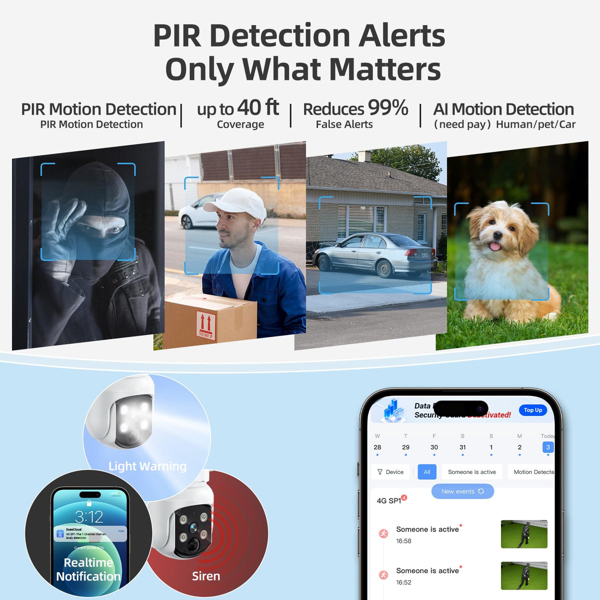 Security Cameras Wireless Outdoor, Classic 4-Cam Kit, Solar Powered | No Subscription Required, 500GB HDD Build-in Storage, 360° PTZ, 4MP Color Night Vision, Easy Install