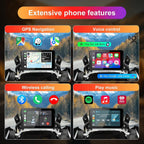 Motorcycle GPS CarPlay for BMW with Waterproof Touchscreen, 7" Portable Moto Radio Carplay/Android Auto， GPS Navigation for Motorbike, Dual Bluetooth, Native Wonder Wheel Control, Data Reading, TPMS