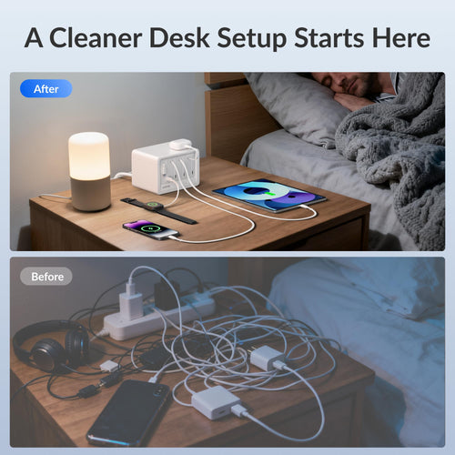 12-in-1 Desktop Charging Station, 260W USB Retractable GaN Charger