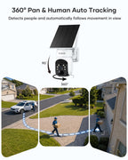 2K QHD Solar Security Cameras Wireless Outdoor, Solar Powered