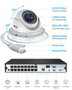 ZOSI 4K 16CH POE Security Camera System with 4TB HDD, 16pcs 5MP Metal Cams