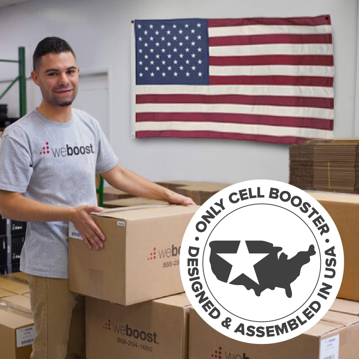 weBoost for Business Office 100 Cell Phone Signal Booster 75 ohm, 5G/4G LTE, All U.S. Carriers, Up to 8,000 sq ft, FCC Approved