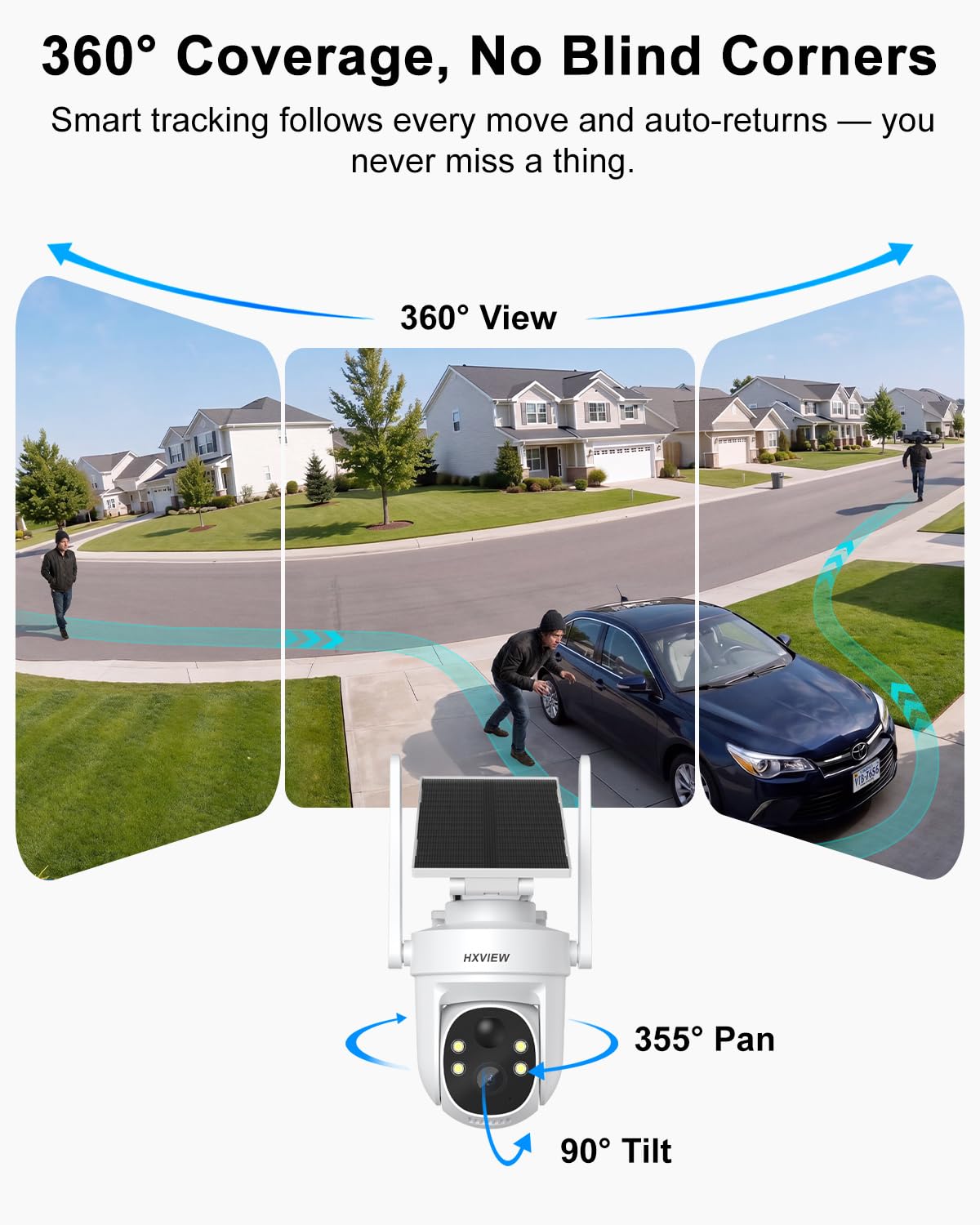 4K Solar Security Cameras Wireless Outdoor, 4-Cam Kit, BU-K804