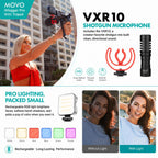 Movo iVlogger-PRO Vlogging Kit for iPhone with Mic, Light, and Tripod