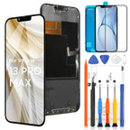 for iPhone 17 Pro Max Screen Replacement 6.9 inch OLED Full Display Assembly with Promotion 120Hz, OEM Grade Soft OLED, True Tone & Face ID Supported, DIY Repair Kit with Tools, Black