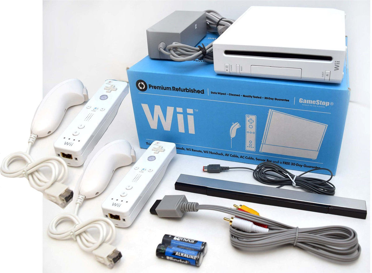 Nintendo Wii Video Game System 2-REMOTE, 2-NUNCHUK Bundle RVL-001 GameCube Family Console WHITE