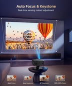 1500ANSI Google TV Smart Projector, Auto Focus & Keystone,with Stand