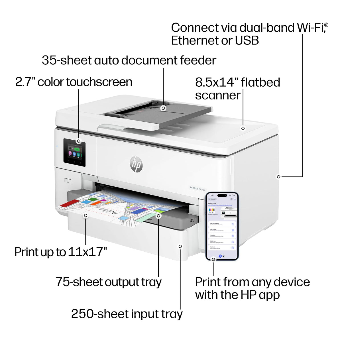 HP OfficeJet Pro 9720 Color Inkjet Printer | Wireless | All-in-One