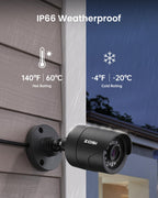 ZOSI 3K Lite Wired Security Camera System, 4 X 2MP CCTV Cameras, 500GB HDD