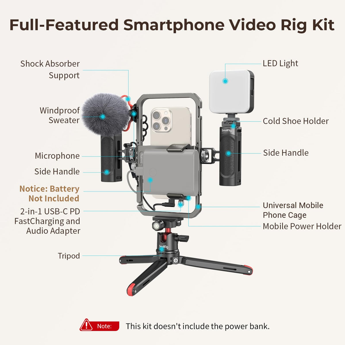 SmallRig Universal Phone Video Rig Kit for iPhone for Huawei -3384D