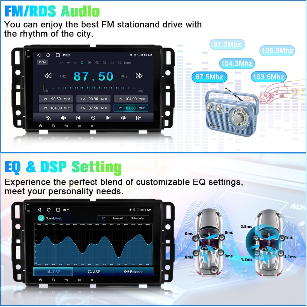 AWESAFE 8" Touch Screen Car Stereo for Chevy Silverado GMC Sierra Yukon