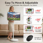 32 Inch 4K Smart Portable TV on Wheels, Touch Screen Monitor