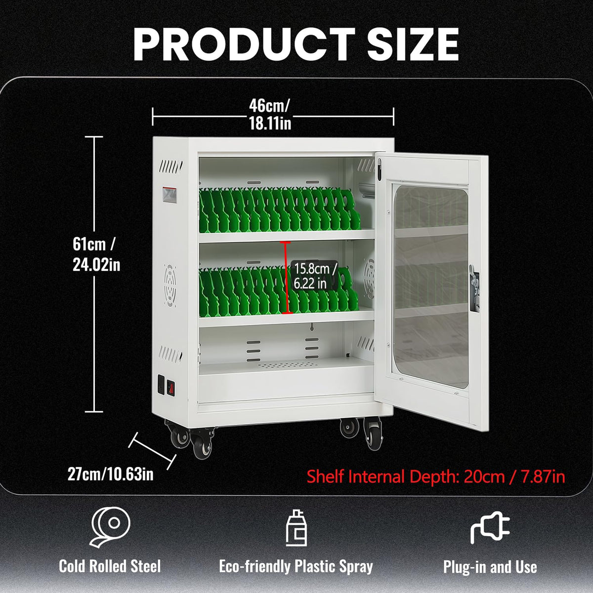 30 Device Cell Phone Charging Station Locker, USB Charging Cabinet