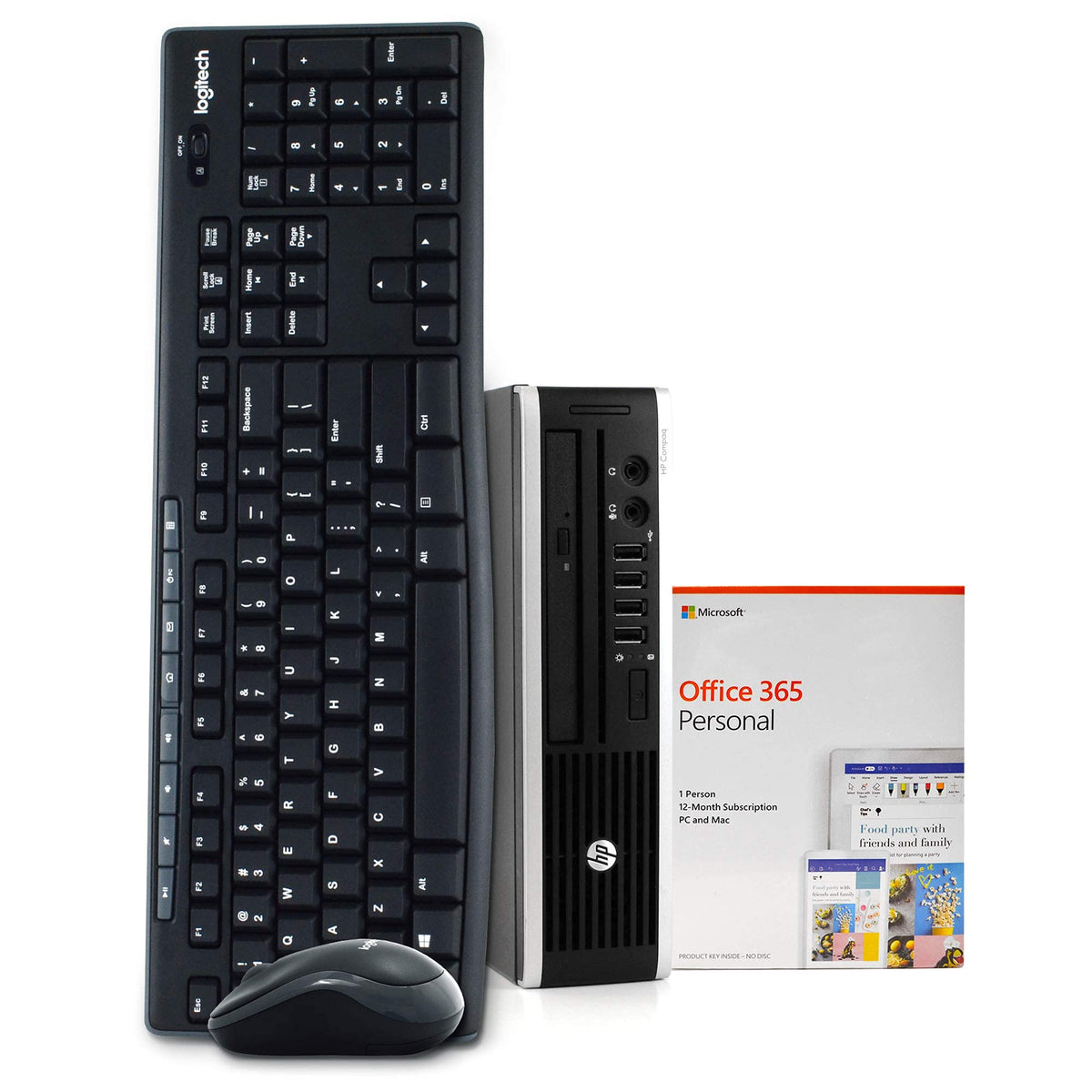 HP Elite 8300 Ultra Small Desktop Computer PC, Intel Quad Core i5, 8GB RAM, 256GB SSD, Windows 10, Microsoft Office 365 Personal, New 16GB Flash Drive, Wireless Keyboard & Mouse, DVD, WiFi (Renewed)