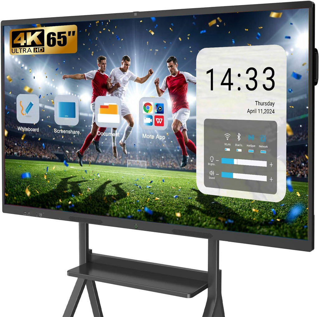 55″ Smart Board, 4K UHD Touchscreen Display Electronic Whiteboard,Android 14 Built in Ultra High Definition Camera Open App Ecosystem, Interactive Whiteboard for for Business Office Classroom Home