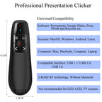 Wireless PowerPoint Remote Presentation Clicker: 30-Pack Presenter PPT Slide Advancer with Red Pointer | Plug & Play via USB | 100Ft Control Range | Ergonomic Design - Universal Compatibility