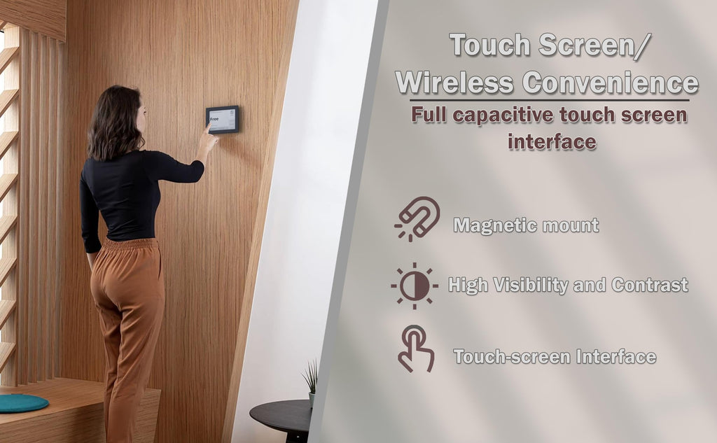 Joan 6 RE Black: Wireless E Ink Touch 6-Inch Display Meeting Scheduler - Smart Office Organizer, Calendar Sync