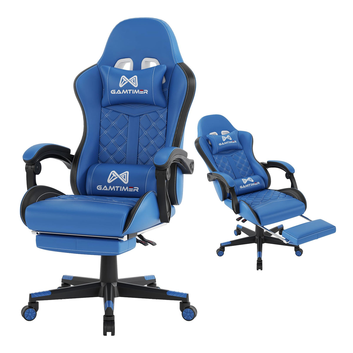 Gaming Chair, 400 lbs Adult Chair, High Back Computer Chair with Footrest and Linked Armrests, Office Video Game Chair with Lumbar Support(Green)