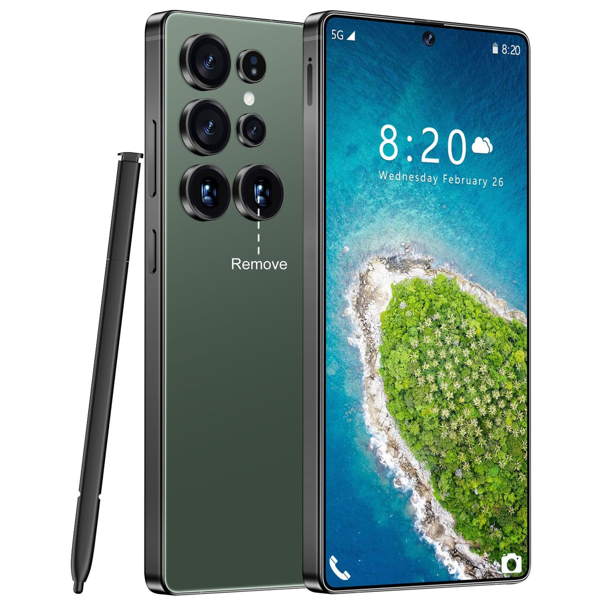 Huness S25 Ultra Unlocked Phone,Built in Pen The Phone,Cell Phone Battery 7000mAh 6.99" HD Screen,Android 14 16+512GB Smartphone,Dual SIM/5G/Face ID/Fingerprint Lock/GPS (Wine Red, 16+512)