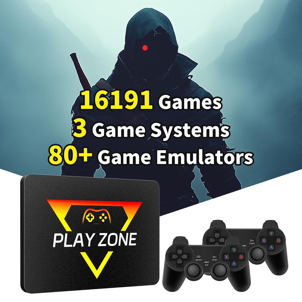 Game Console HDD with 3 Game Systems, Video Game Console with Built in 16191 Games, Emulator Console has 80+ Emulators, Game SSD for PC