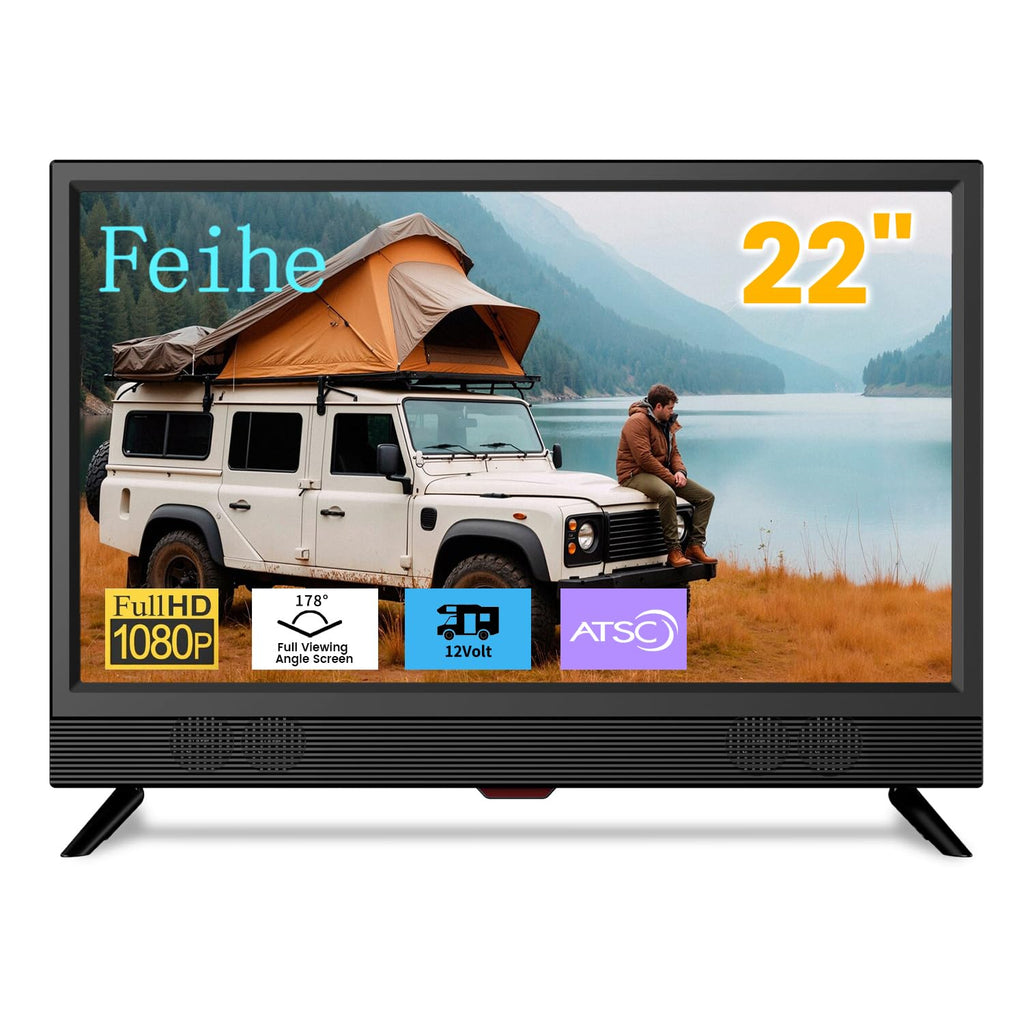 22 Inch TV,1080p LED Widescreen HDTV with Digital ATSC Tuners, Flat Screen TV with HDMI/VGA/RCA/USB for Kitchen, RV, Bedroom, Caravan(NO Smart TV)-New Model
