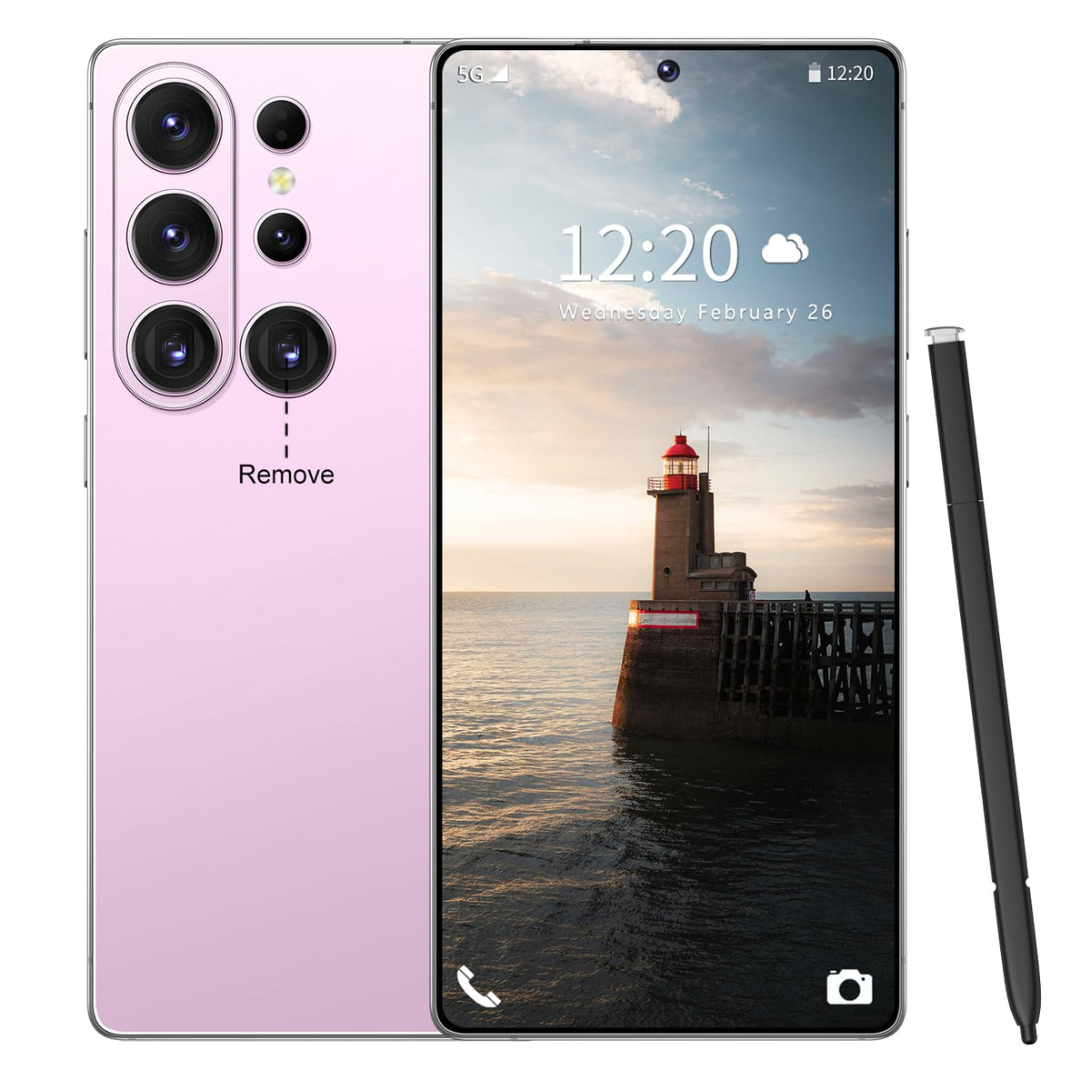 Huness S26 Ultra Unlocked Phone,Built in Pen The Phone,Cell Phone Battery 7000mAh 6.99" HD Screen,Android 15 16+512GB Smartphone,Dual SIM/5G/Face ID/Fingerprint Lock/GPS (Gold)