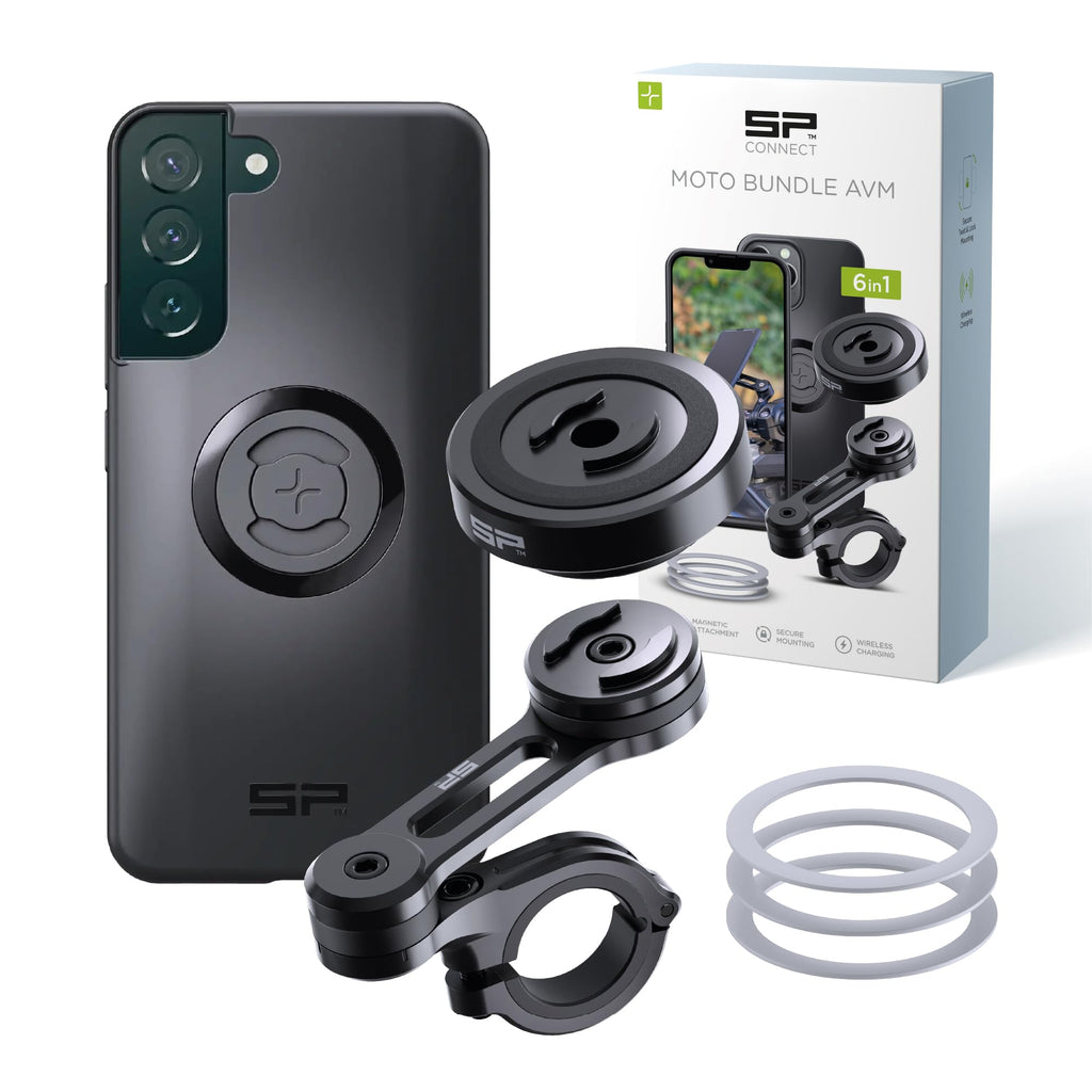 SP CONNECT Moto Bundle II with Anti Vibrations Module| SPC+ | Compatible with for Samsung S23 Ultra| Motorcycle Phone Mount |Phone Mount for Motorcycle Handlebars | Cell Phone Holder