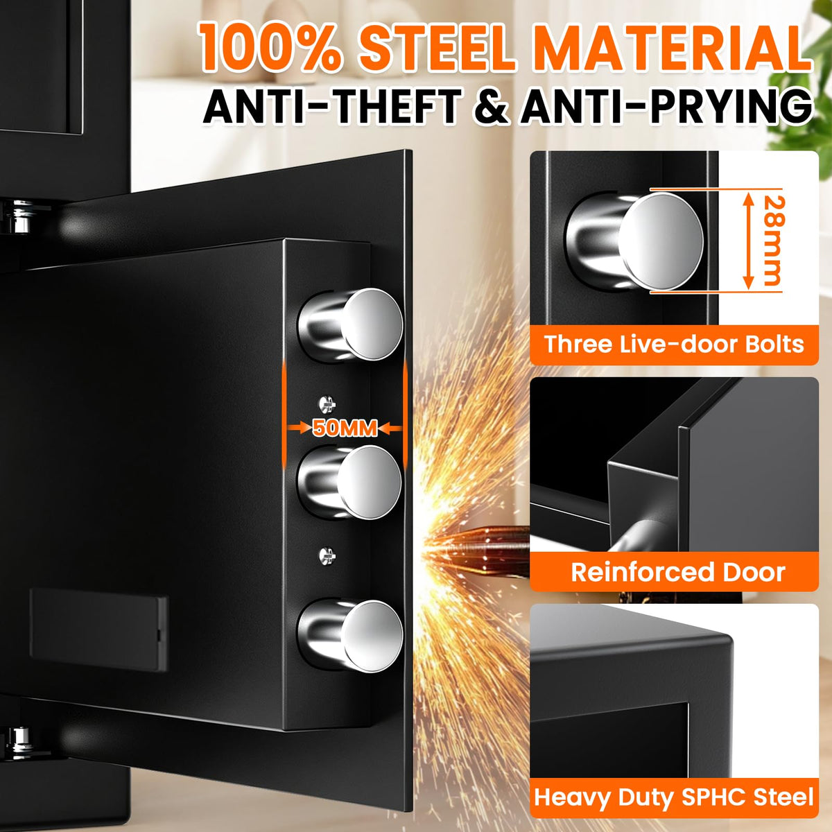 23.6''H Deposit Drop Safe with Drop Slot, Money Drop Safe for Business