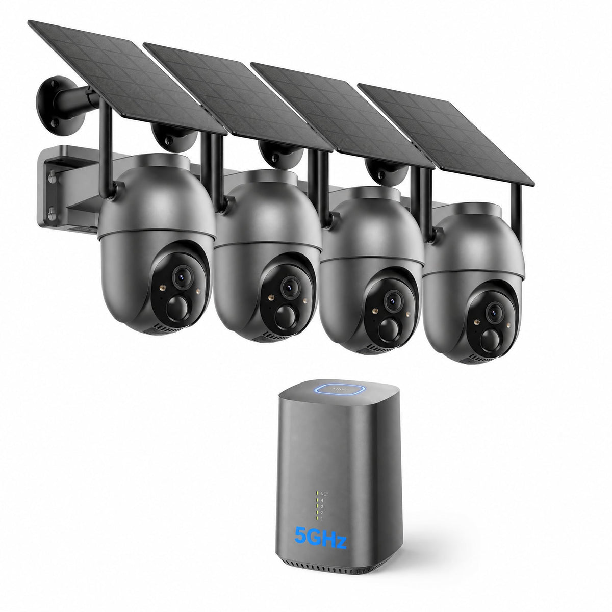 SEHMUA Security Cameras Wireless Outdoor Kit, No Monthly Fee, Local Storage