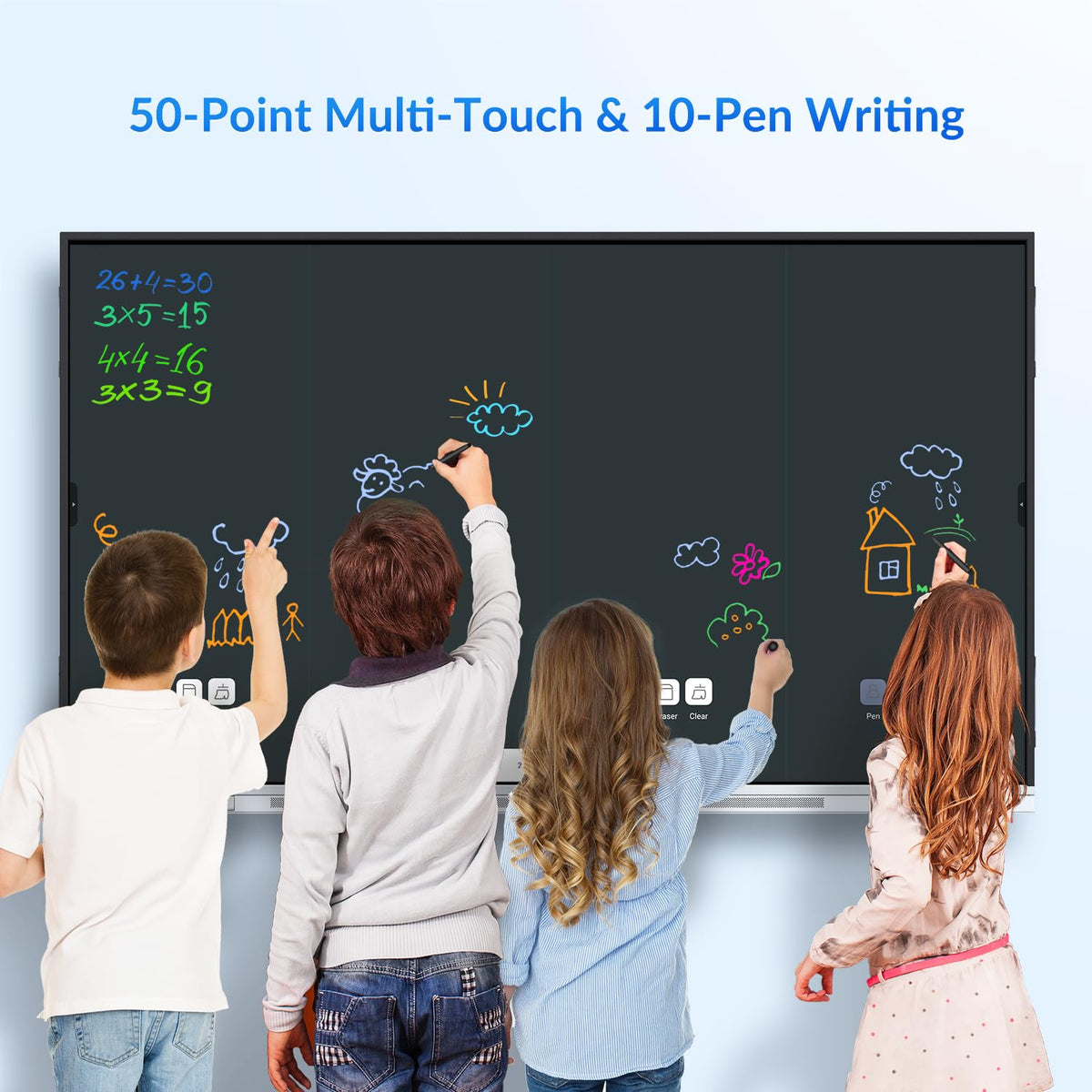 75 Inch 4K Smart Board, Google EDLA-Certified Interactive Whiteboard