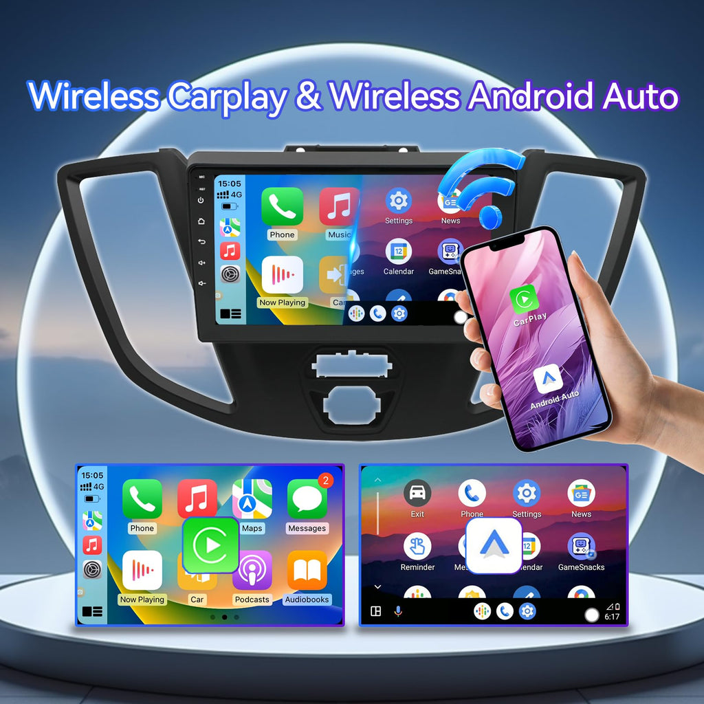 Car Radio Compatible with Ford Transit 2015-2018 Wireless CarPlay