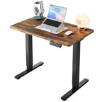 HUANUO 55x28 Inch Electric Standing Desk, Adjustable, Light Vintage Brown