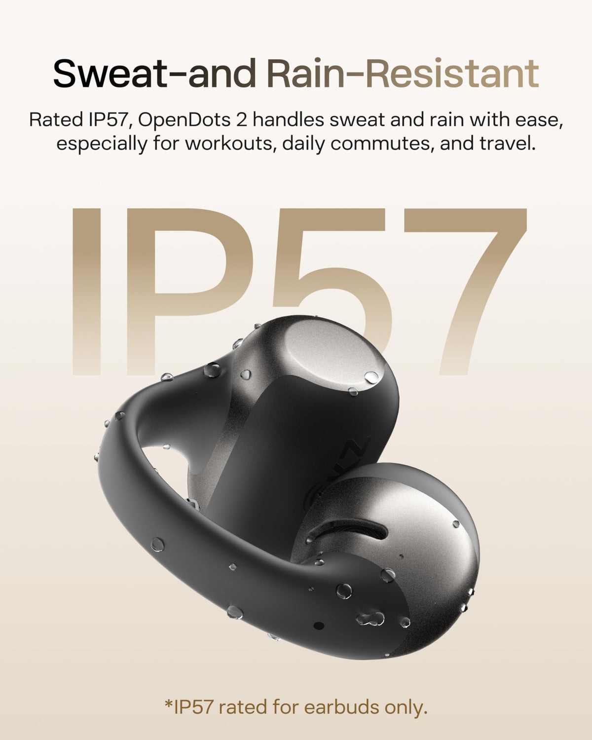 SHOKZ OpenDots 2 Open-Ear Clip-On Earbuds, Black, Dolby Audio, 3 Mics