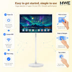 Zarael 43 Inch Smart Portable TV, 4K Touchscreen Display with Built-in 20000mAh Battery, Android 14, 8GB RAM 128GB Storage, WiFi and Bluetooth, for Home Entertainment and Workouts