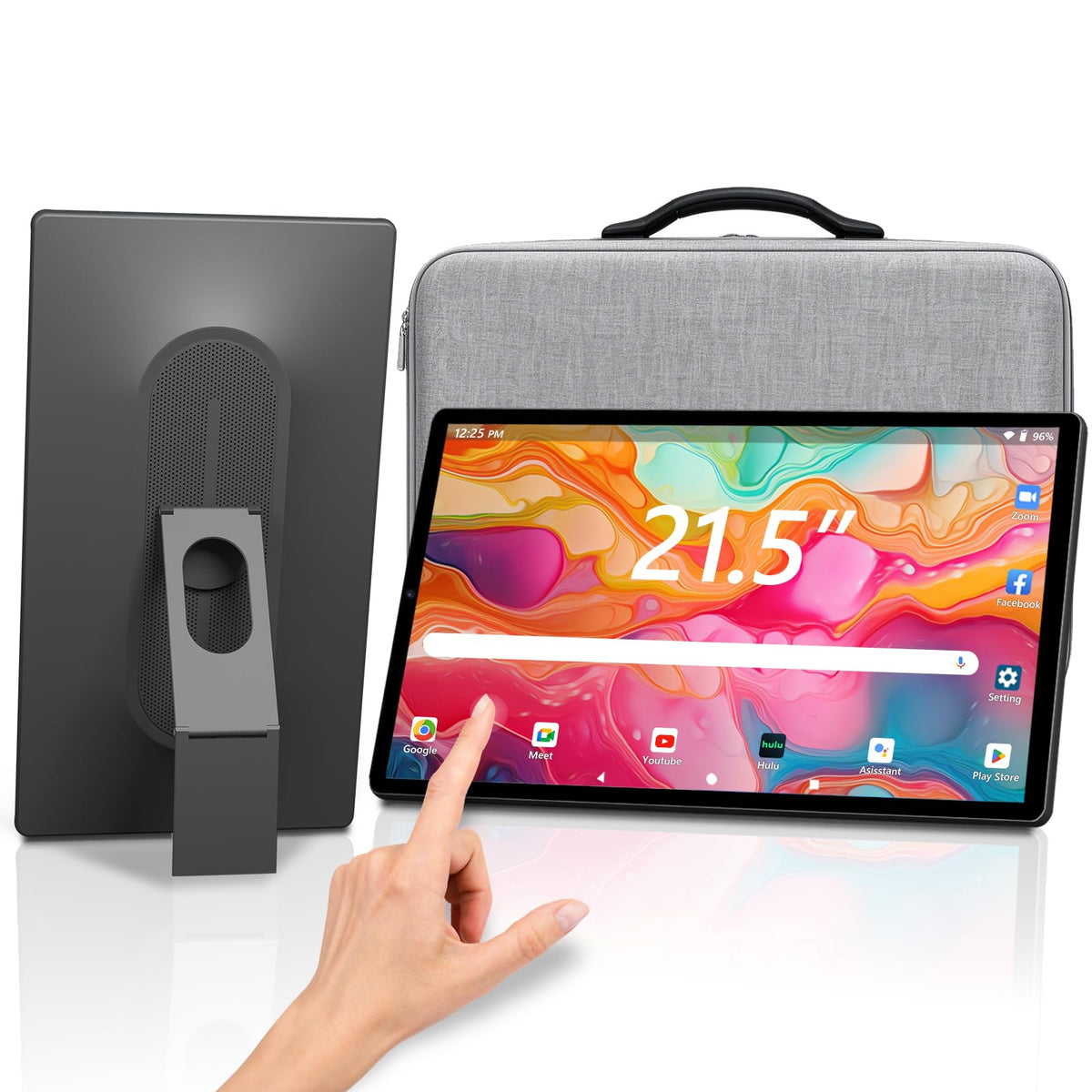 OFD 21.5" Gen2 Portable TV on Wheels,Touchscreen & Rolling Stand,Android 15
