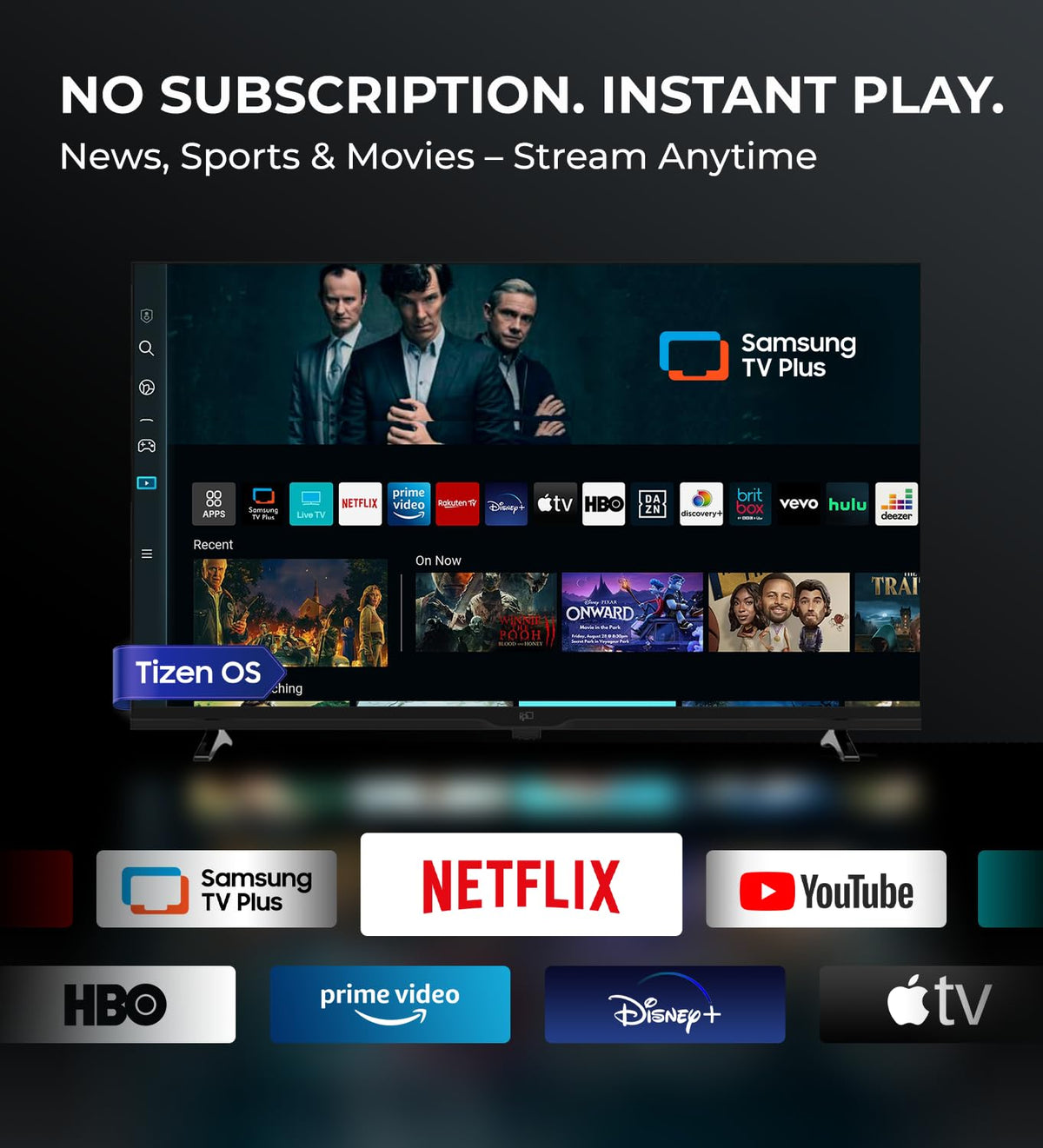 FPD 43 Inch 1080p FHD Smart TV Powered by Tizen OS Flat Screen Television