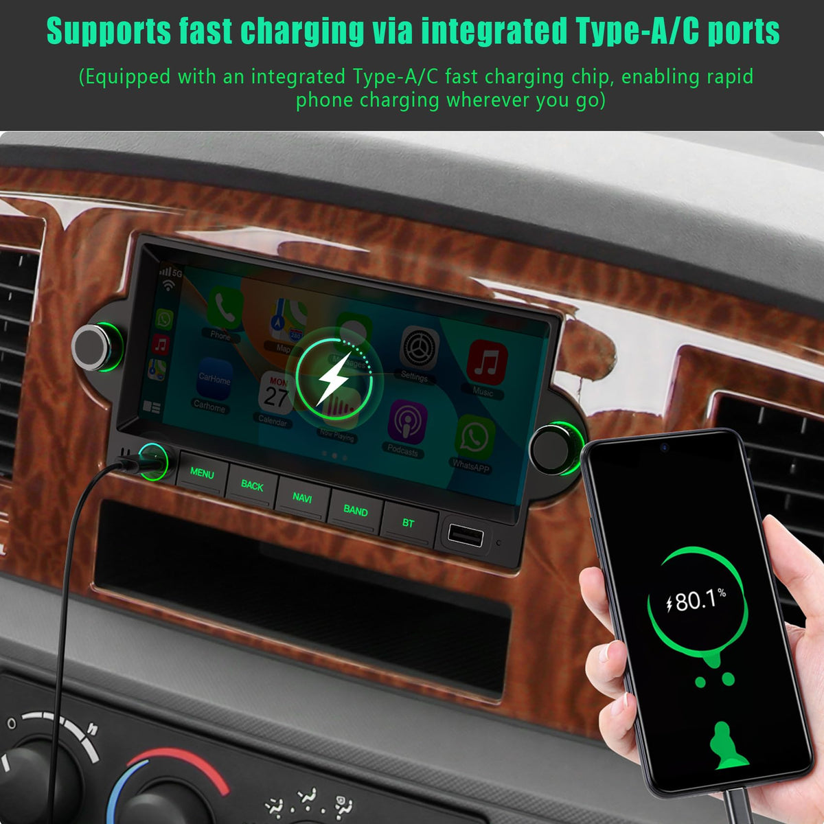 (8Core+128GB) Car Radio Stereo for Dodge Ram 1500/2500/3500 2006 2007 2008
