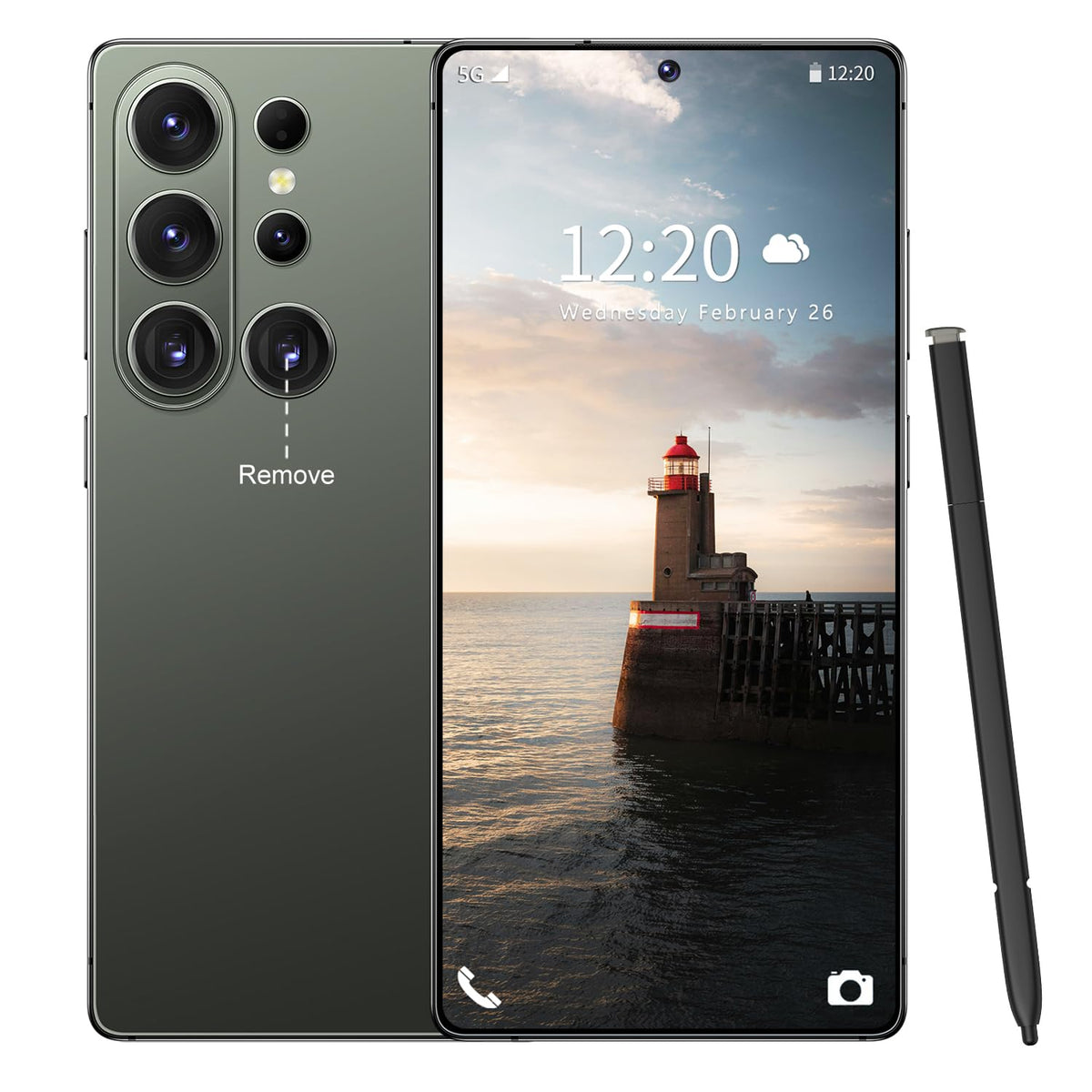 Huness S26 Ultra Unlocked Phone,Built in Pen The Phone,Cell Phone Battery 7000mAh 6.99" HD Screen,Android 15 16+512GB Smartphone,Dual SIM/5G/Face ID/Fingerprint Lock/GPS (Gold)